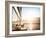 Sailboat on Sunset, Luxurious Water Transport, Bright Sun Light on the Sea, Evening Travel on Sail-Anna Omelchenko-Framed Photographic Print