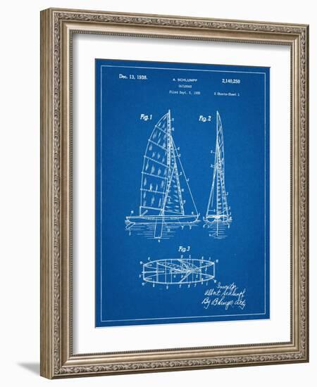 Sailboat Patent-null-Framed Art Print