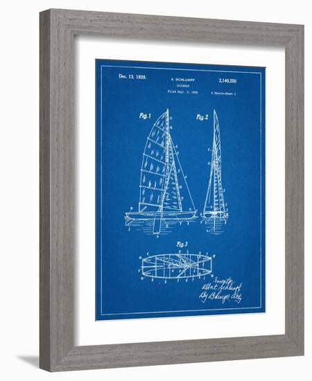 Sailboat Patent-null-Framed Art Print