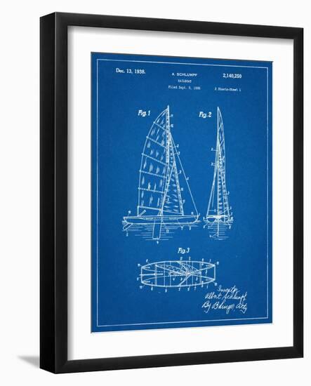 Sailboat Patent-null-Framed Art Print