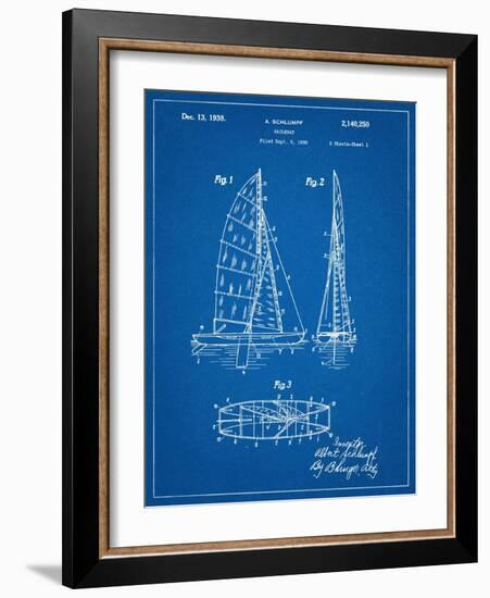 Sailboat Patent-null-Framed Art Print