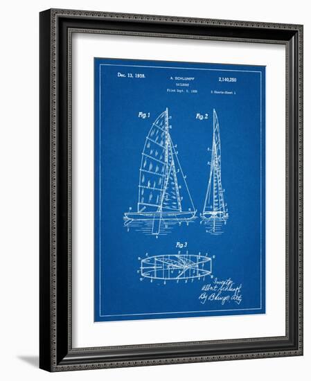 Sailboat Patent-null-Framed Art Print