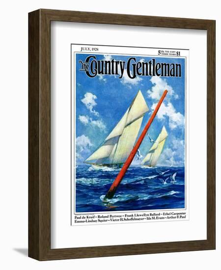 "Sailboat Race," Country Gentleman Cover, July 1, 1928-Anton Otto Fischer-Framed Giclee Print