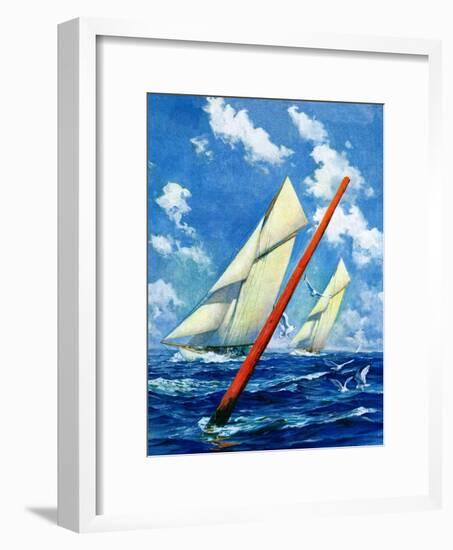 "Sailboat Race,"July 1, 1928-Anton Otto Fischer-Framed Giclee Print