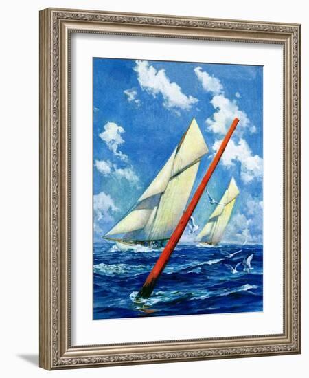 "Sailboat Race,"July 1, 1928-Anton Otto Fischer-Framed Giclee Print