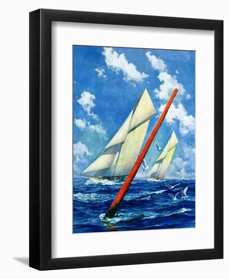 "Sailboat Race,"July 1, 1928-Anton Otto Fischer-Framed Giclee Print