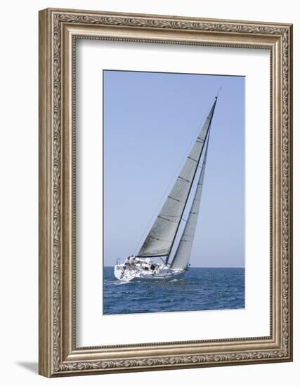 Sailboat Racing in the Blue and Calm Ocean against Sky-Nosnibor137-Framed Photographic Print