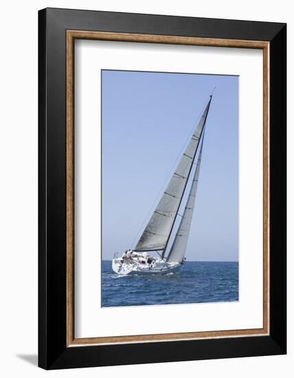 Sailboat Racing in the Blue and Calm Ocean against Sky-Nosnibor137-Framed Photographic Print