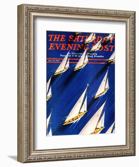 "Sailboat Regatta," Saturday Evening Post Cover, June 29, 1940-Ski Weld-Framed Giclee Print