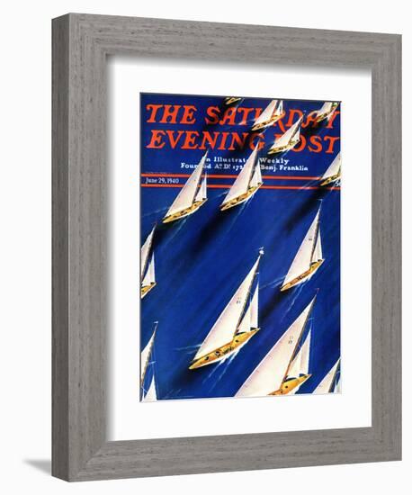 "Sailboat Regatta," Saturday Evening Post Cover, June 29, 1940-Ski Weld-Framed Giclee Print