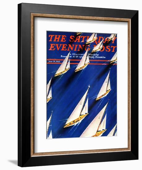 "Sailboat Regatta," Saturday Evening Post Cover, June 29, 1940-Ski Weld-Framed Giclee Print