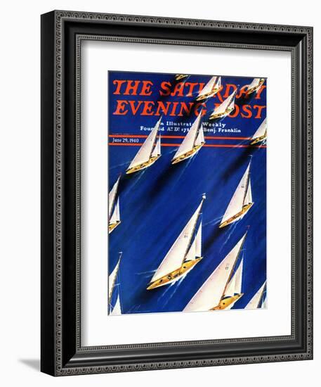 "Sailboat Regatta," Saturday Evening Post Cover, June 29, 1940-Ski Weld-Framed Giclee Print