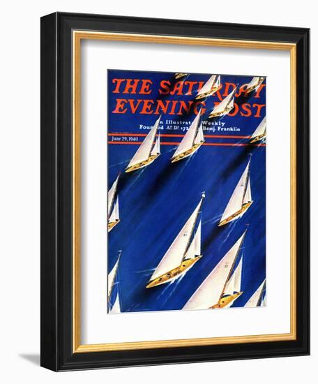 "Sailboat Regatta," Saturday Evening Post Cover, June 29, 1940-Ski Weld-Framed Giclee Print