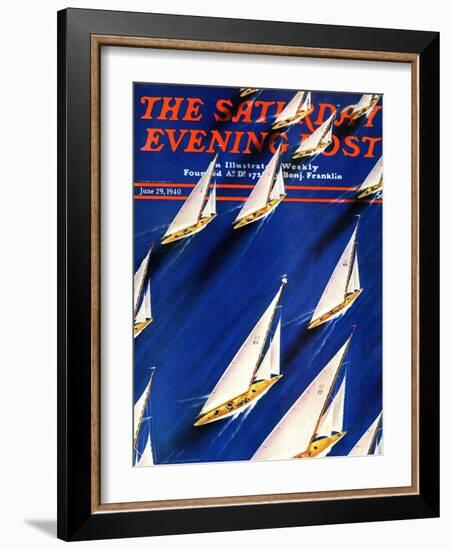 "Sailboat Regatta," Saturday Evening Post Cover, June 29, 1940-Ski Weld-Framed Giclee Print