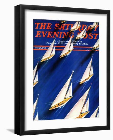 "Sailboat Regatta," Saturday Evening Post Cover, June 29, 1940-Ski Weld-Framed Giclee Print