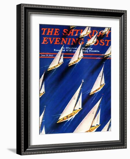 "Sailboat Regatta," Saturday Evening Post Cover, June 29, 1940-Ski Weld-Framed Giclee Print