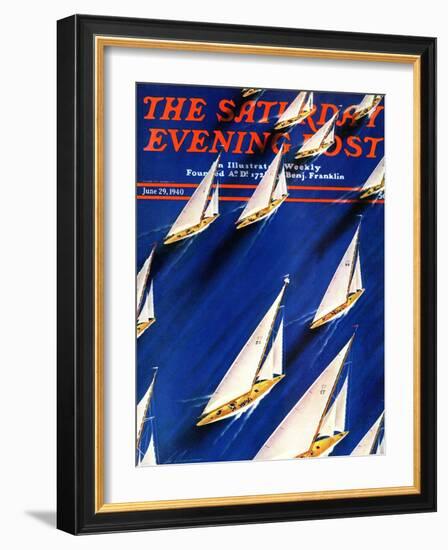 "Sailboat Regatta," Saturday Evening Post Cover, June 29, 1940-Ski Weld-Framed Giclee Print