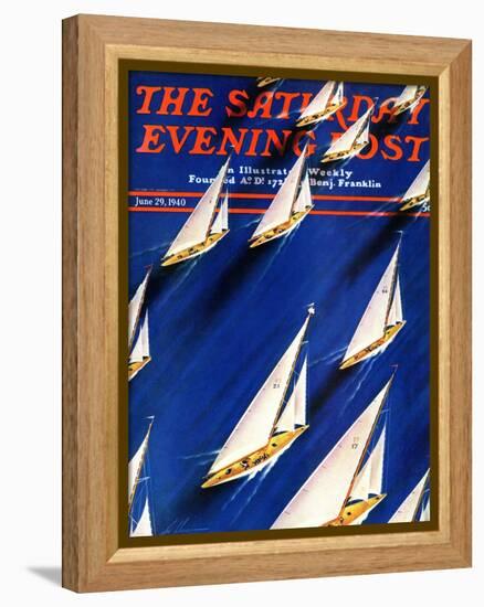 "Sailboat Regatta," Saturday Evening Post Cover, June 29, 1940-Ski Weld-Framed Premier Image Canvas