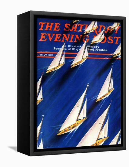 "Sailboat Regatta," Saturday Evening Post Cover, June 29, 1940-Ski Weld-Framed Premier Image Canvas