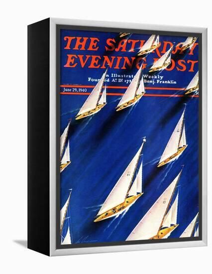 "Sailboat Regatta," Saturday Evening Post Cover, June 29, 1940-Ski Weld-Framed Premier Image Canvas