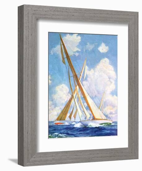 "Sailboat Regatta,"September 8, 1934-Anton Otto Fischer-Framed Giclee Print