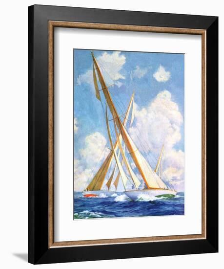 "Sailboat Regatta,"September 8, 1934-Anton Otto Fischer-Framed Giclee Print