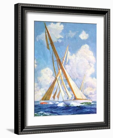 "Sailboat Regatta,"September 8, 1934-Anton Otto Fischer-Framed Giclee Print