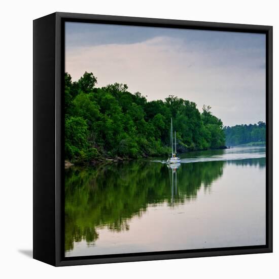 Sailboat Sailing Down the Tombigbee River in Mississippi, USA-Joe Restuccia III-Framed Premier Image Canvas