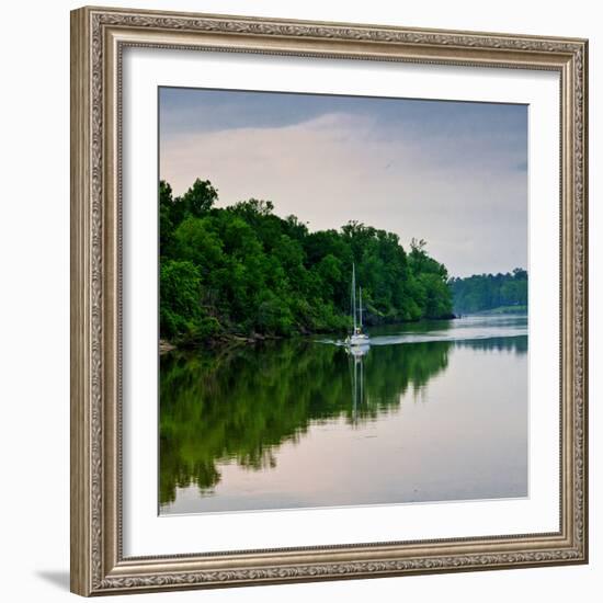 Sailboat Sailing Down the Tombigbee River in Mississippi, USA-Joe Restuccia III-Framed Photographic Print