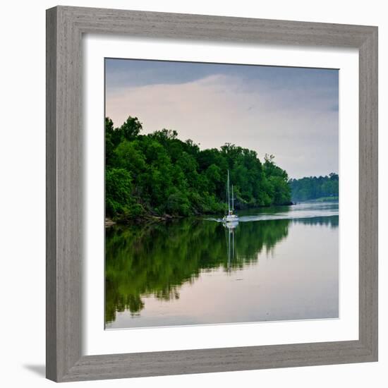 Sailboat Sailing Down the Tombigbee River in Mississippi, USA-Joe Restuccia III-Framed Photographic Print