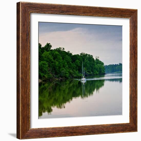 Sailboat Sailing Down the Tombigbee River in Mississippi, USA-Joe Restuccia III-Framed Photographic Print