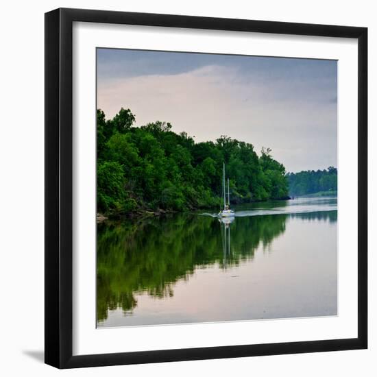 Sailboat Sailing Down the Tombigbee River in Mississippi, USA-Joe Restuccia III-Framed Photographic Print