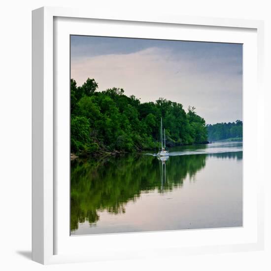 Sailboat Sailing Down the Tombigbee River in Mississippi, USA-Joe Restuccia III-Framed Photographic Print