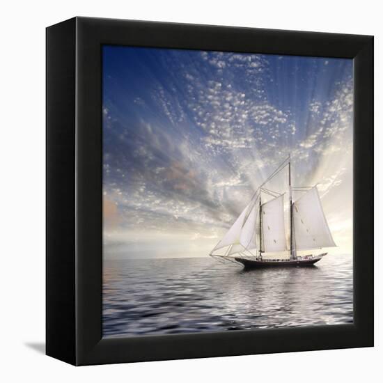 Sailboat Sun And Sky-rolffimages-Framed Stretched Canvas