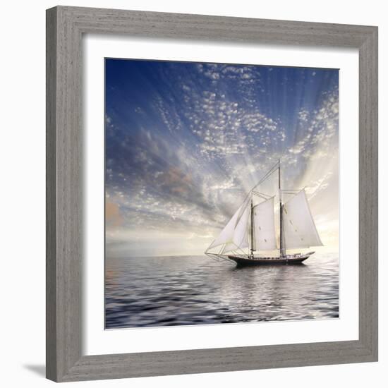 Sailboat Sun And Sky-rolffimages-Framed Premium Giclee Print