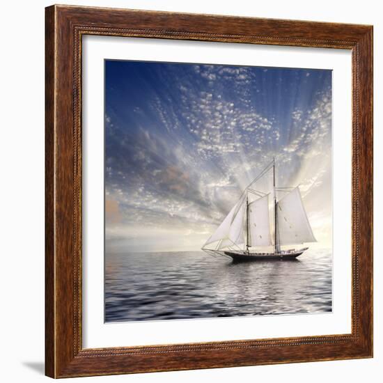 Sailboat Sun And Sky-rolffimages-Framed Premium Giclee Print