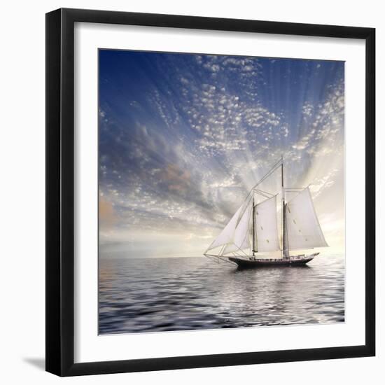 Sailboat Sun And Sky-rolffimages-Framed Premium Giclee Print