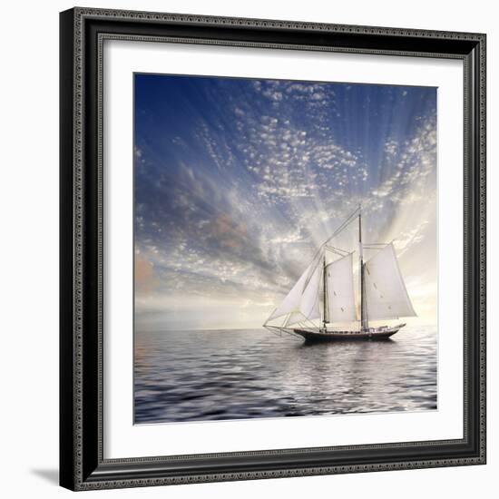 Sailboat Sun And Sky-rolffimages-Framed Premium Giclee Print