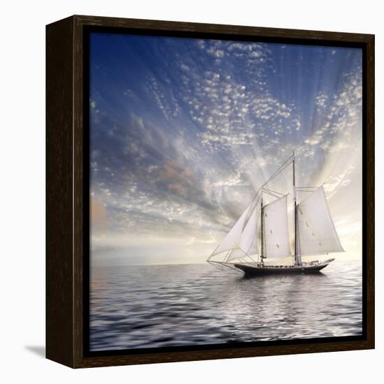 Sailboat Sun And Sky-rolffimages-Framed Stretched Canvas