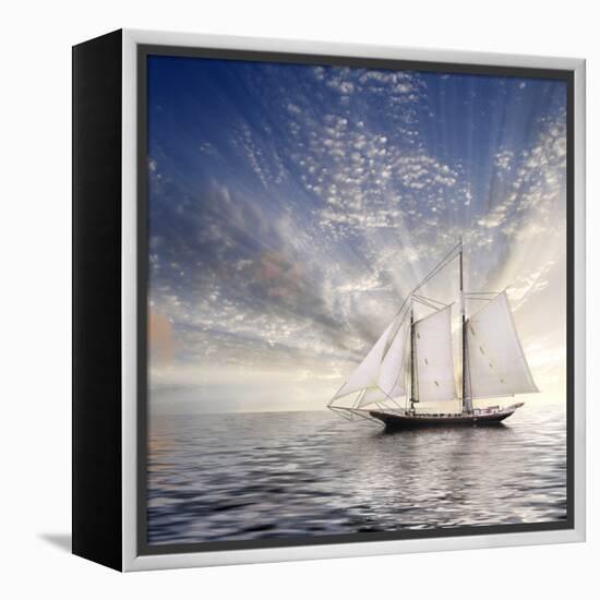 Sailboat Sun And Sky-rolffimages-Framed Stretched Canvas