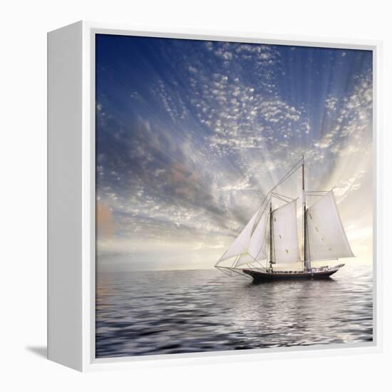 Sailboat Sun And Sky-rolffimages-Framed Stretched Canvas