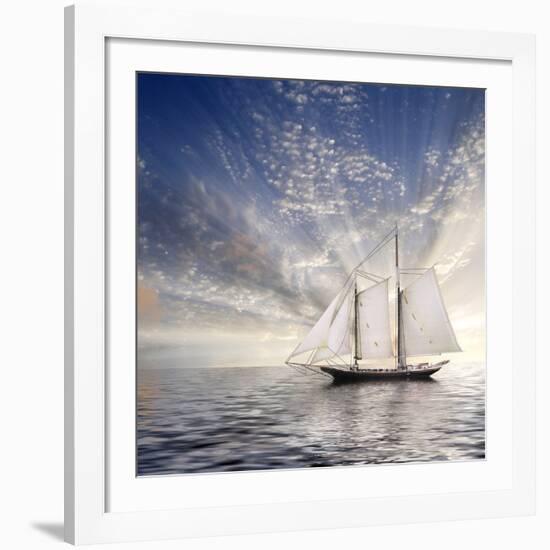 Sailboat Sun And Sky-rolffimages-Framed Giclee Print