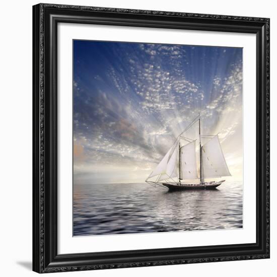 Sailboat Sun And Sky-rolffimages-Framed Giclee Print