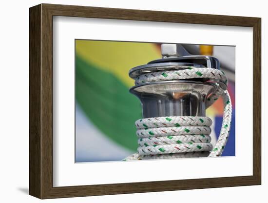 Sailboat Winch with Coiled Rope, San Juan Islands, Washington, USA-Jaynes Gallery-Framed Photographic Print