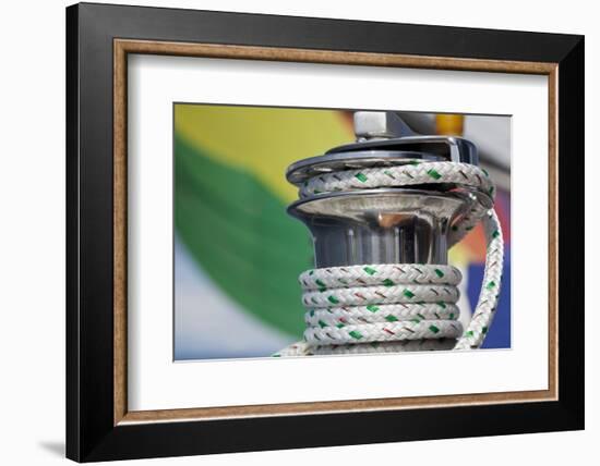 Sailboat Winch with Coiled Rope, San Juan Islands, Washington, USA-Jaynes Gallery-Framed Photographic Print