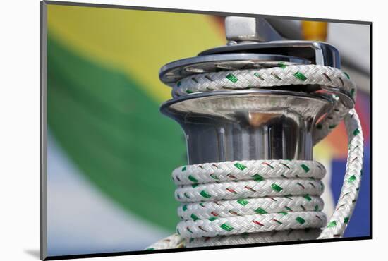 Sailboat Winch with Coiled Rope, San Juan Islands, Washington, USA-Jaynes Gallery-Mounted Photographic Print