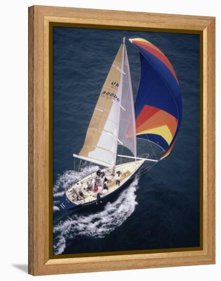 Sailboat with A Colorful Sail-null-Framed Premier Image Canvas