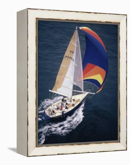 Sailboat with A Colorful Sail-null-Framed Premier Image Canvas