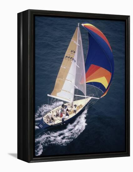 Sailboat with A Colorful Sail-null-Framed Premier Image Canvas