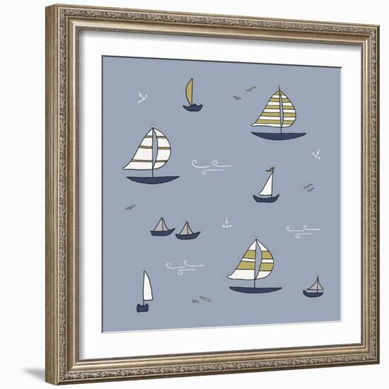 Sailboats 1-Sweet Melody Designs-Framed Art Print